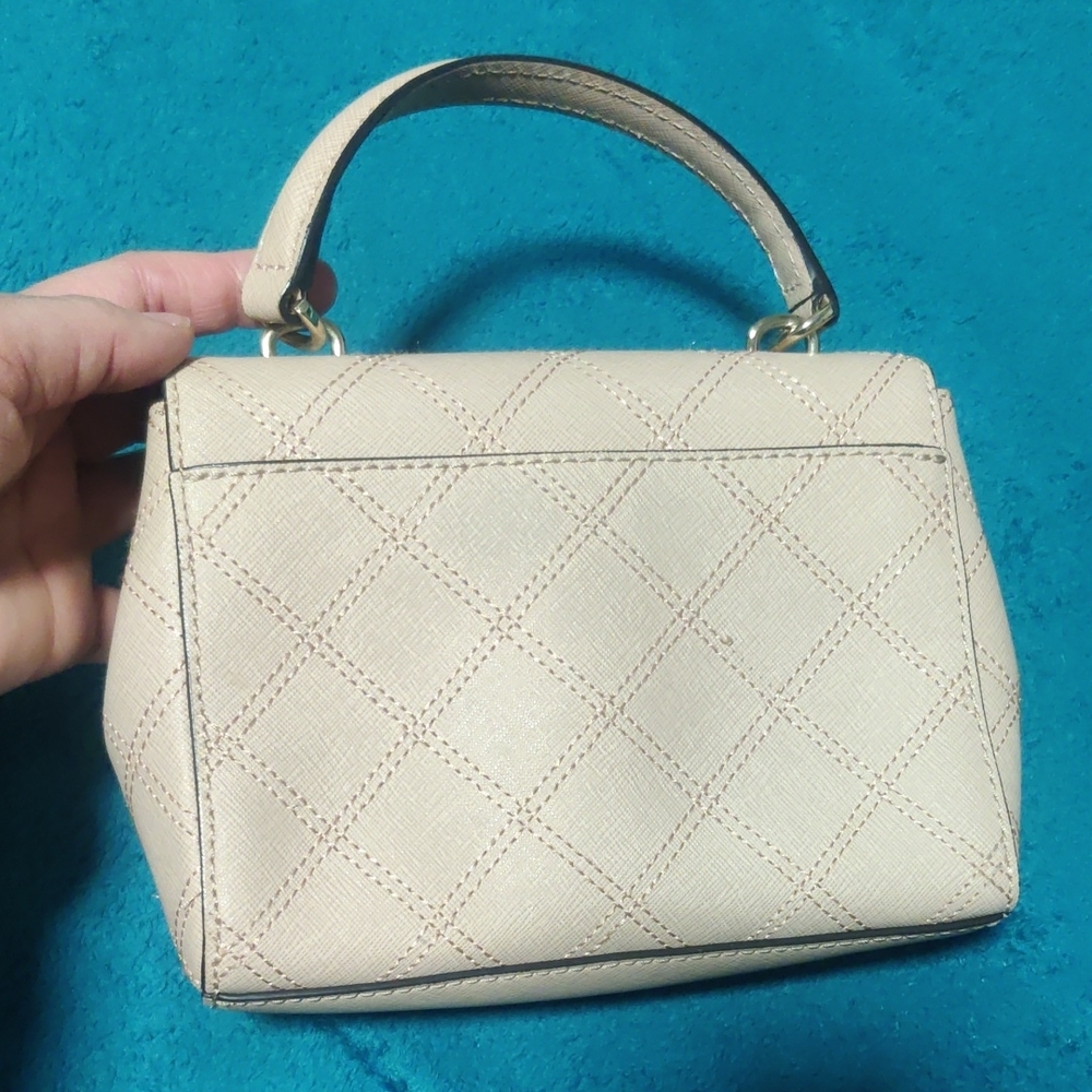 Michael Kors Cream Quilted Top-Handle Mini Bag with Gold Hardware - Picture 4 of 4